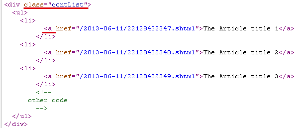  .contList  a-文章网站选择器