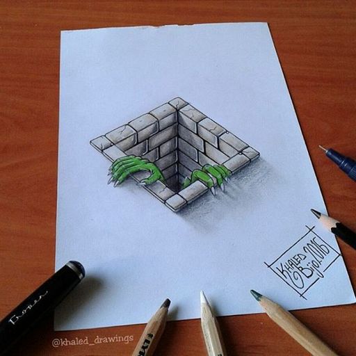 艺术家创意手绘3D立体插画图片