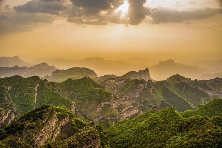 高空摄影山西板山美丽自然风景图片