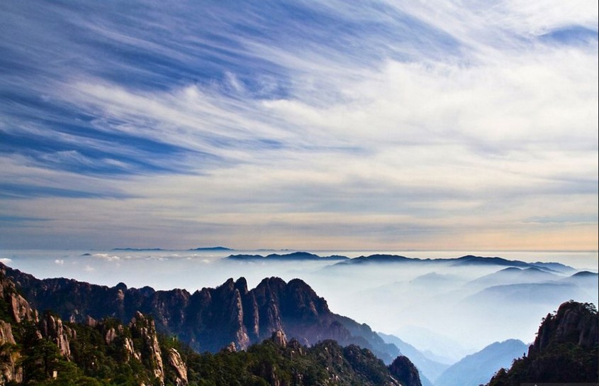 精选安徽黄山云海奇峰自然风景图片