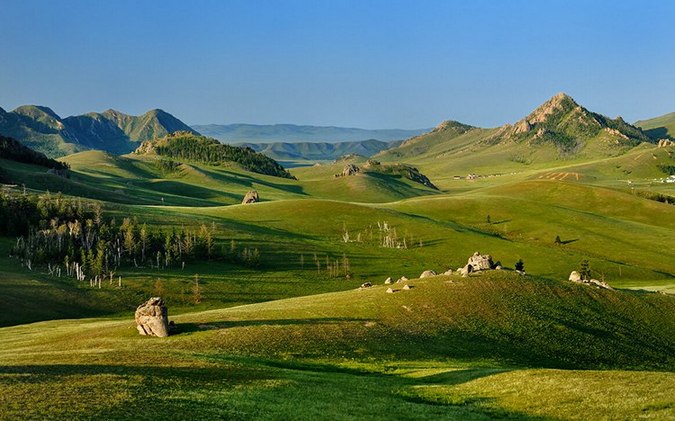 摄影蒙古国美丽的草原风光风景图片