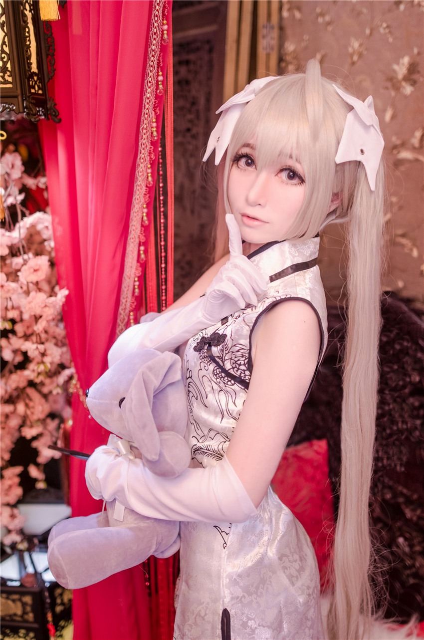 性感少女白丝旗袍私房cosplay摄影