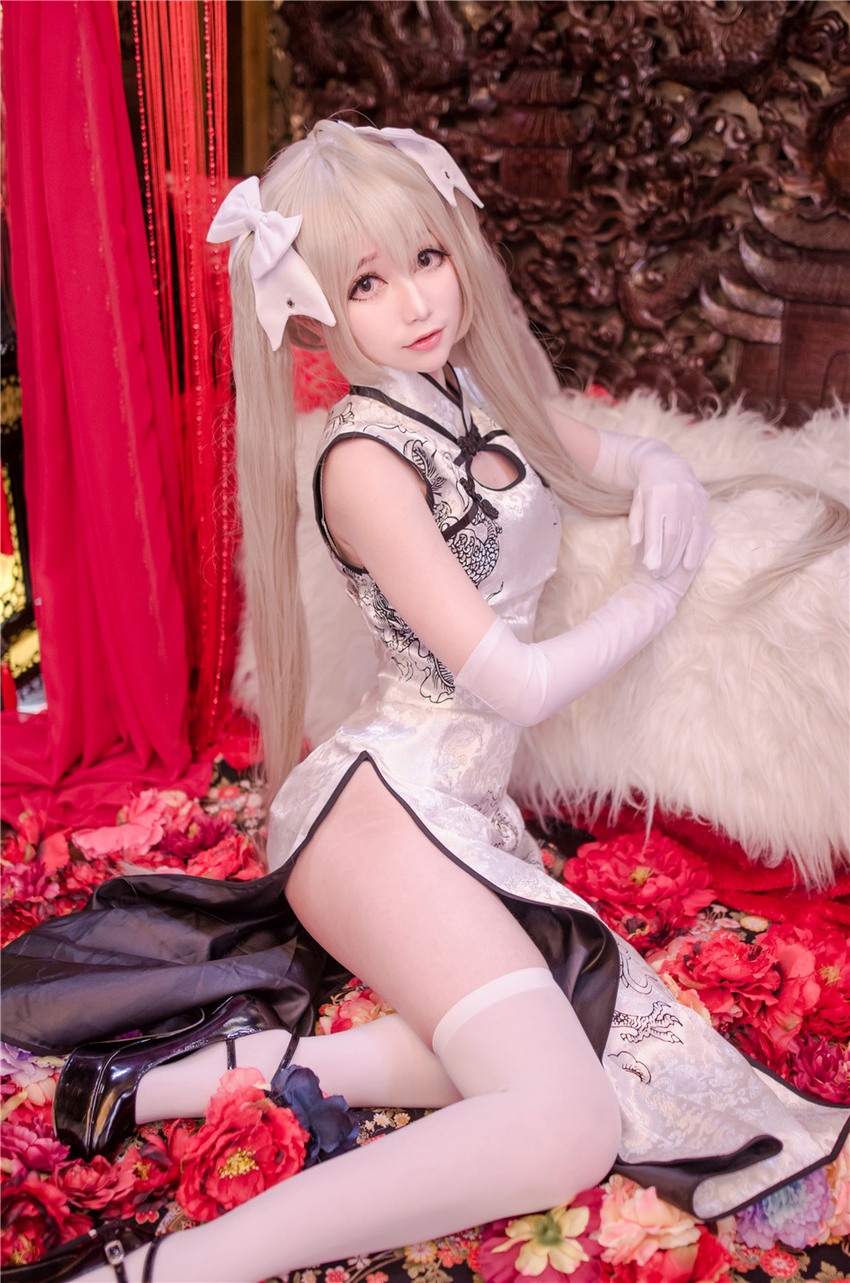 性感少女白丝旗袍私房cosplay摄影