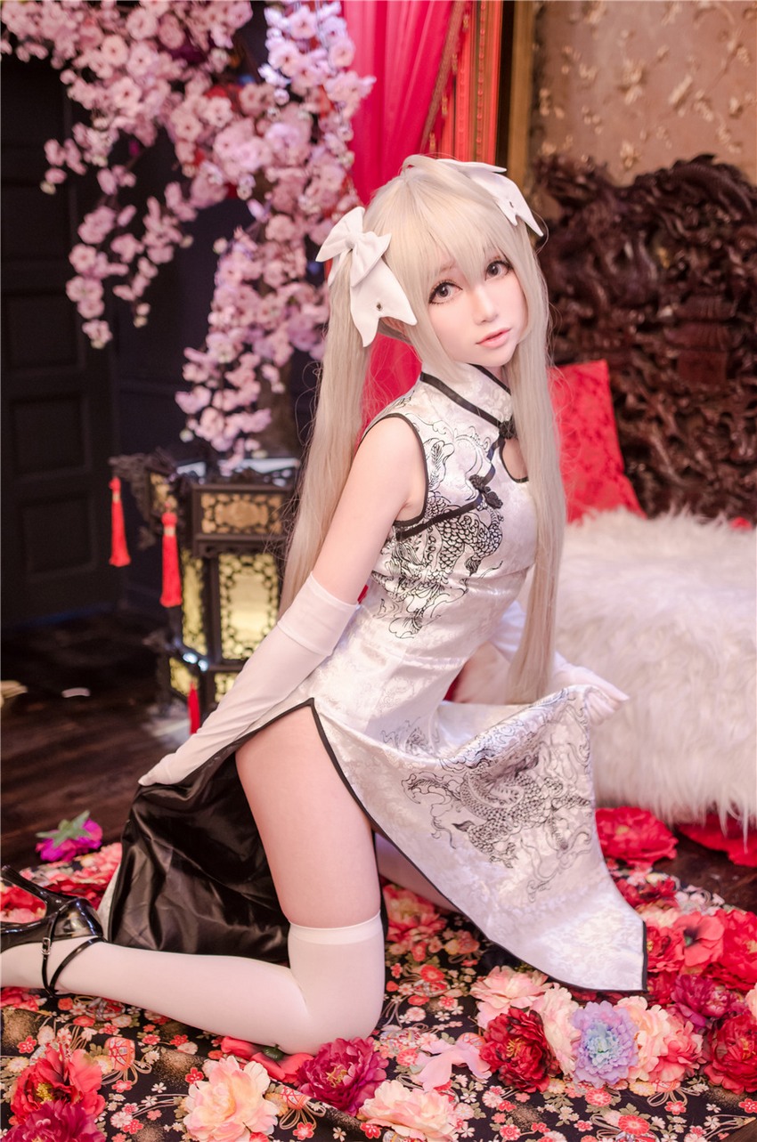 性感少女白丝旗袍私房cosplay摄影