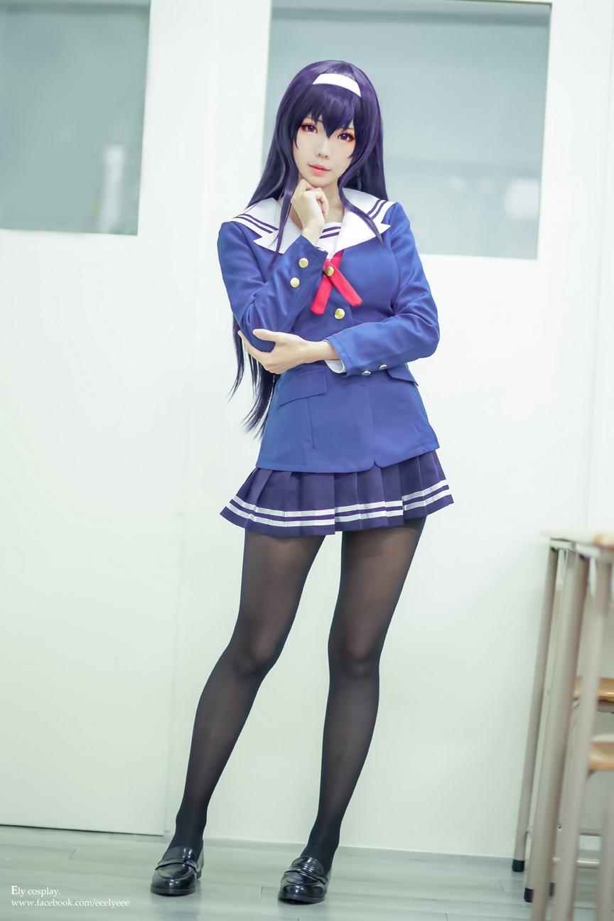 黑丝制服美女cosplay霞之丘诗羽图片