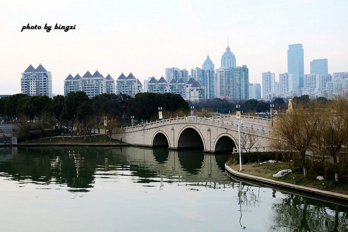 摄影美丽的苏州金鸡湖风景图片