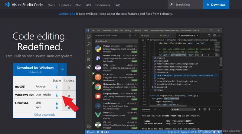 VSCode (Visual Studio Code) V1.43.0下载并设置成中文语言的方法