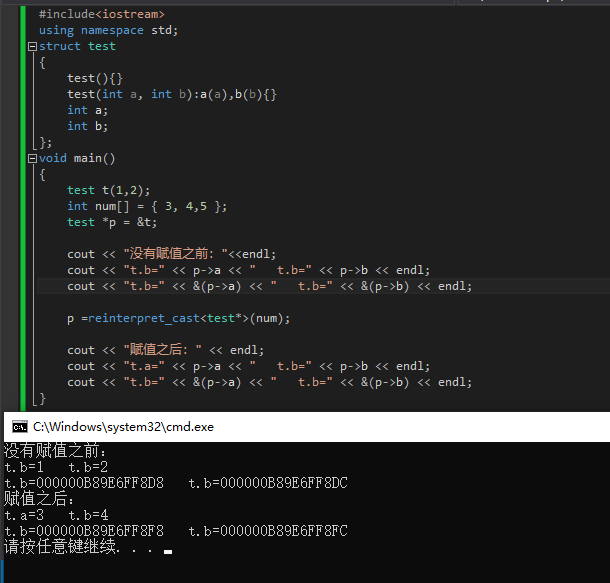 c++无关类型指针的强制转换的一个实践，强制转换原理