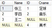 sql 多表连接查询