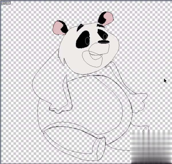 ps怎么手绘卡通熊猫