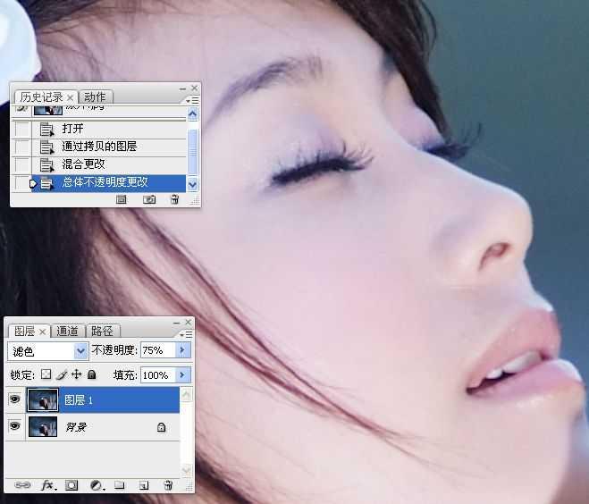 photoshop使用lab模式为偏暗的美女图片调出通透的阿宝色效果教程