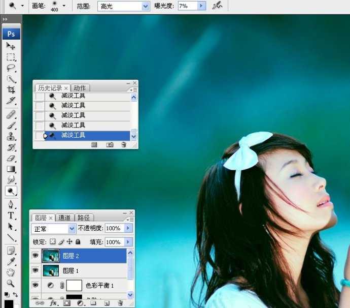 photoshop使用lab模式为偏暗的美女图片调出通透的阿宝色效果教程