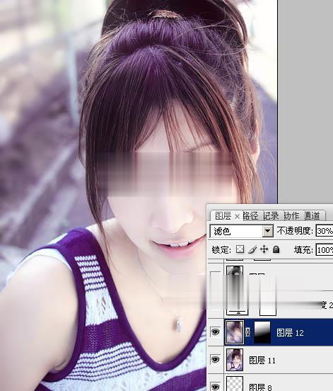 Photoshop如何为美女图片调制出粉嫩的淡紫色效果