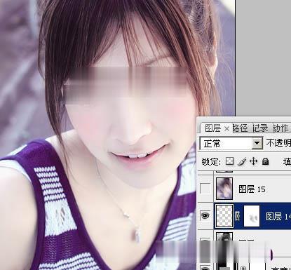 Photoshop如何为美女图片调制出粉嫩的淡紫色效果