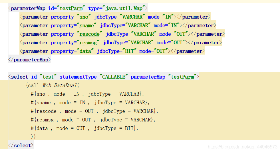 mybatis调用sqlserver存储过程返回结果集的方法