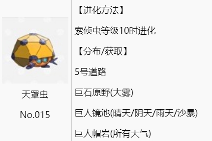 宝可梦剑盾铠之孤岛天罩虫进化 分布详解攻略
