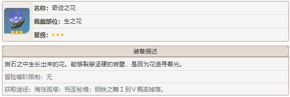 原神奇迹之花圣遗物详解攻略