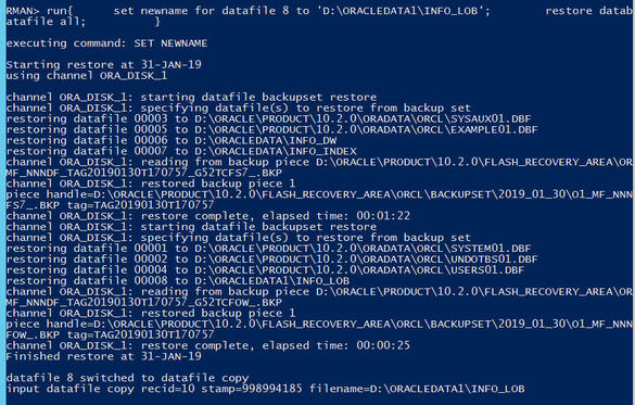 ORACLE10G非归档模式下RMAN异机迁库