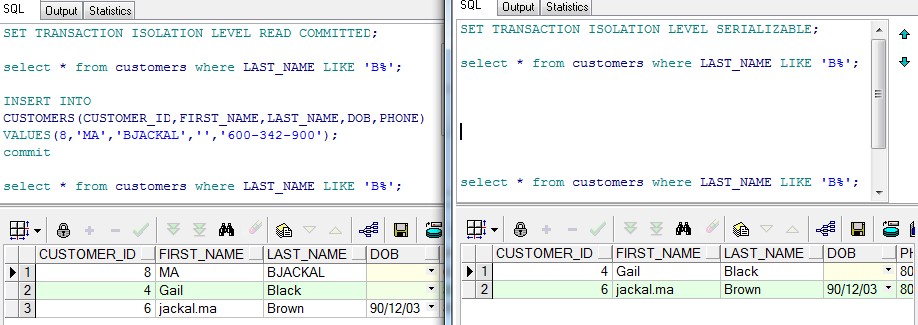 ORACLE数据库事务隔离级别介绍