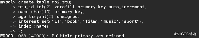 MySQL中Multiple primary key defined报错的解决办法