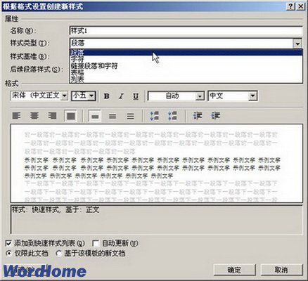 在Word2007中新建样式