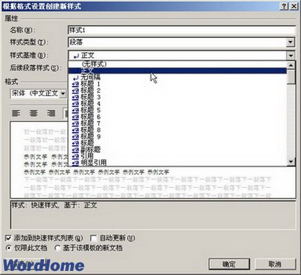 在Word2007中新建样式