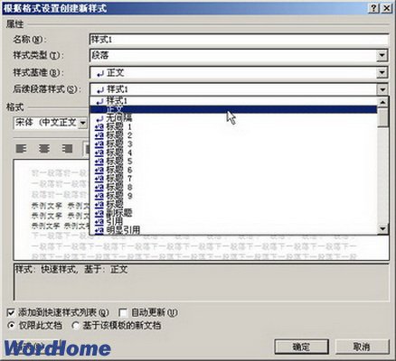 在Word2007中新建样式