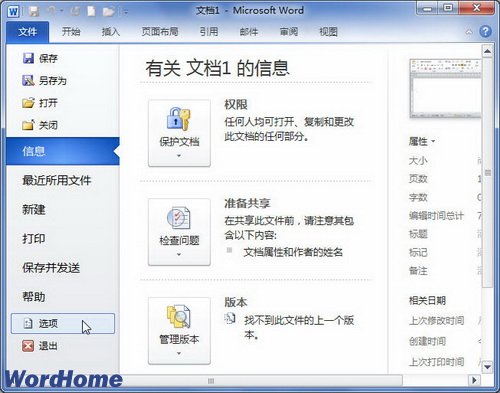 Word2010启用选定时自动选定整个单词功能