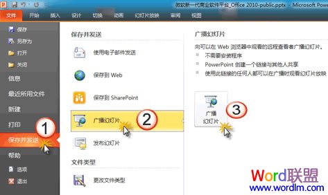 PowerPoint2010让PPT幻灯片在网上远程播放给大家看