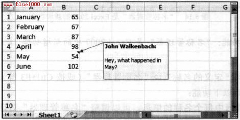 Excel2007添加单元格批注