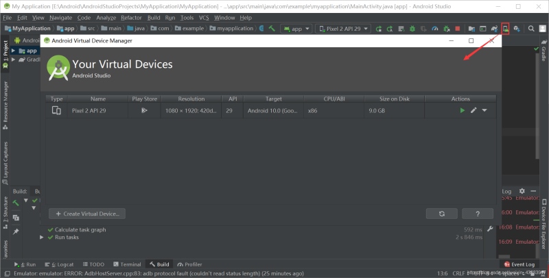 AndroidStudio报错Emulator:PANIC:Cannot find AVD system path. Please define ANDROID_SDK_ROOT（解决方案）