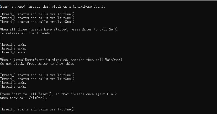 C# ManualResetEvent用法详解