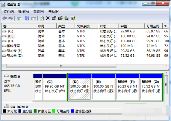 windows7系统分区教程