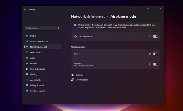 Windows 11 飞行模式和通知中心迎来新改进